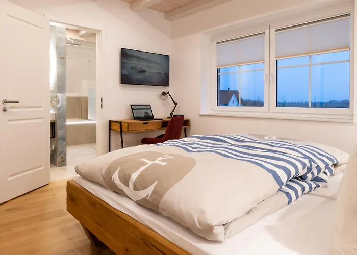 度假居 Reethaus Nordlicht - Wellness Mit Meerblick 德兰斯克